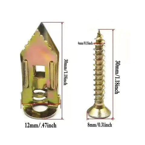 25/50/100Pcs Self Tapping Screws Self Drilling Anchors Screws Drywall Anchors Easy Application for Gypsum Plasterboard Dowel