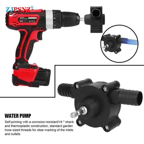 Electric Drill Pump Portable Mini Diesel Oil Fluid Water Pump Hand Self-priming Liquid Transfer Pumps Home Garden Outdoors