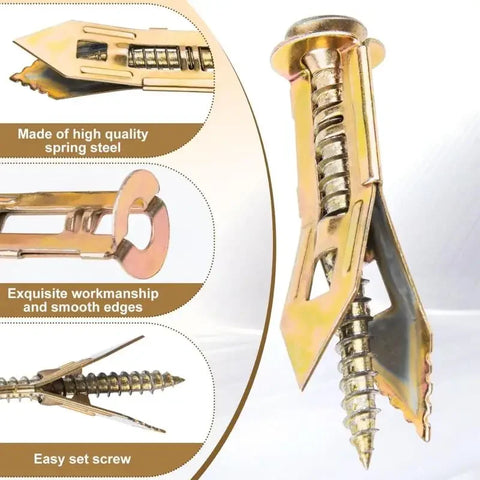 25/50/100Pcs Self Tapping Screws Self Drilling Anchors Screws Drywall Anchors Easy Application for Gypsum Plasterboard Dowel