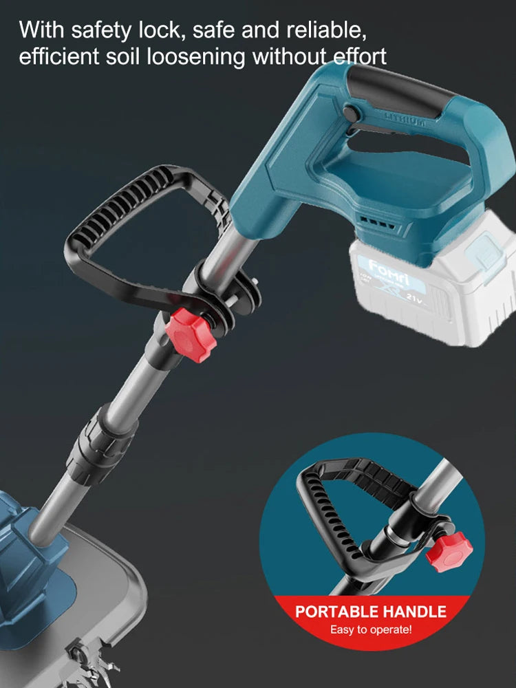 400W Electric Cultivator,21V Electric Tiller for Makita Battery,Electric Lawn Mower 4 Blades Cordless Grass Trimmer Garden Tools