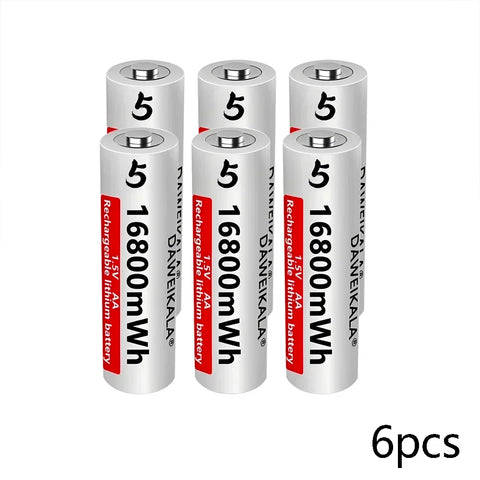 AA Battery 1.5V Li ion AA Rechargeable Batteries High capacity 16800mWh For Remote Control Toy Battery Light Fast charging