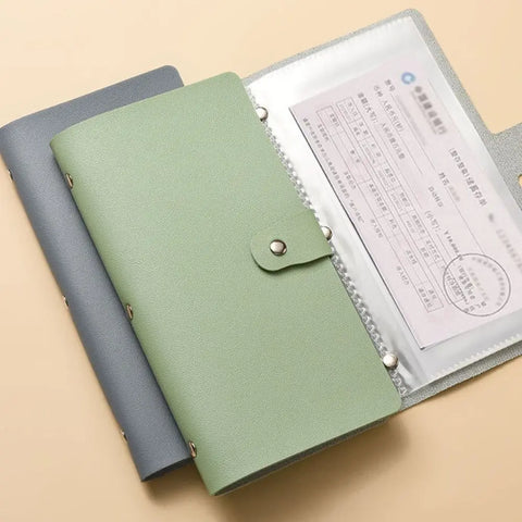 Fun Money Savings Challenge Binder Solid Color PU Savings Challenges Book Easy Leather Cash Budget Notebook Bills Storage