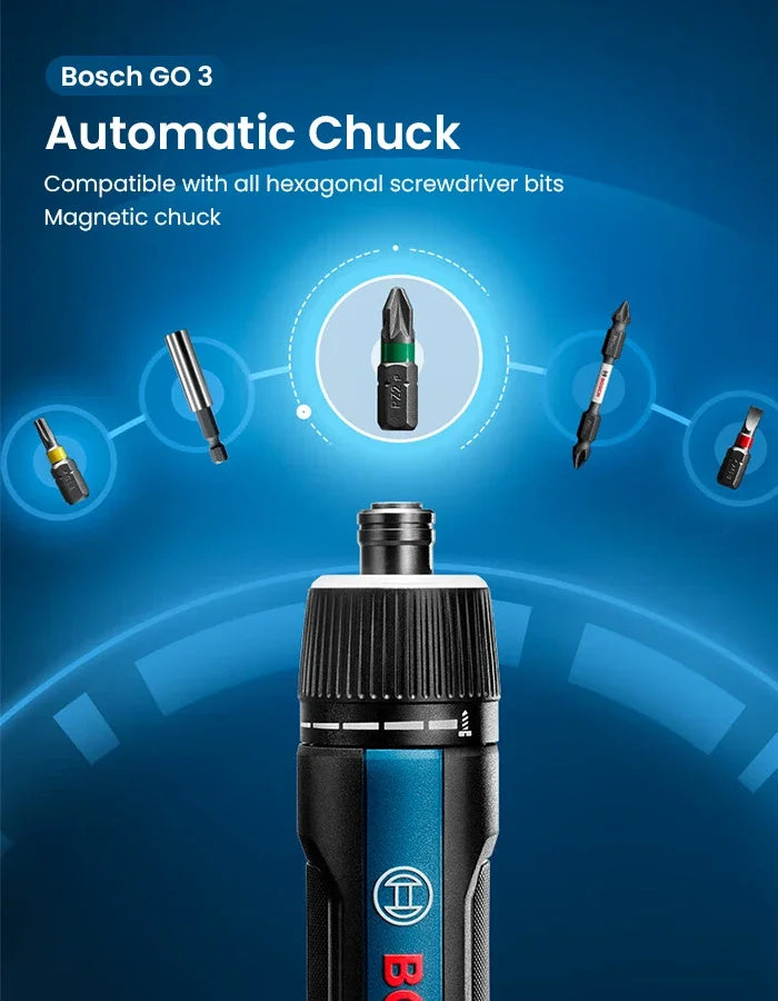 Bosch GO 3 Electric Screwdriver Set 3.6V 5Nm Cordless Mini Hand Drill Rechargeable Screw Driver Bosch Multi-Function Power Tool