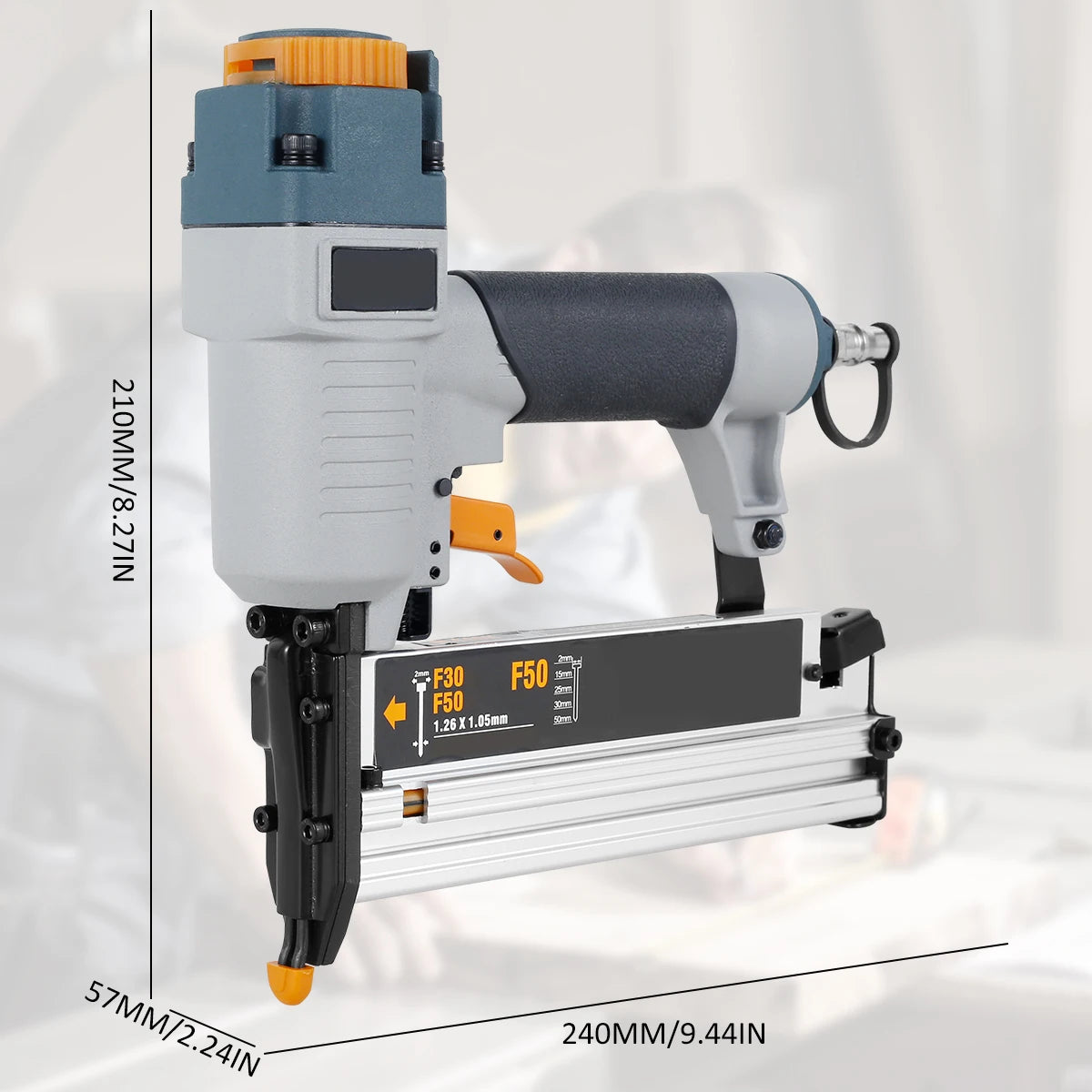 Powered Nailer Pneumatic Nail Gun T50 F50 440K 16Ga/18Ga Air Brads Nailer Cordless for Carpenter Fence Floor Furniture
