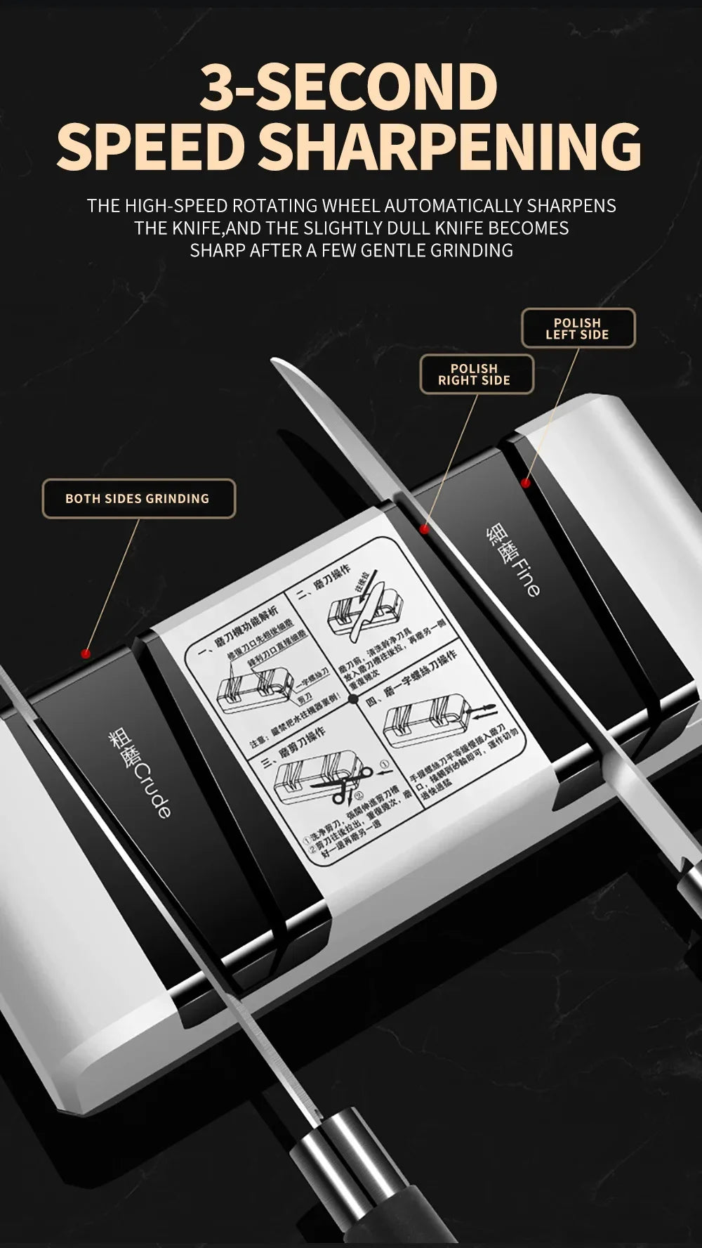 Electric Knife Sharpener Multi-function Automatic Cut Sharpener For Slotted screwdrivers Scissors Knives Electric Fast Sharpener