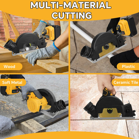 Cordless Circular Saw 12000RPM Brushless 3 Speed Angle Grinder Wood Plastic Metal Cutting for Dewalt 20V Battery (No Battery)