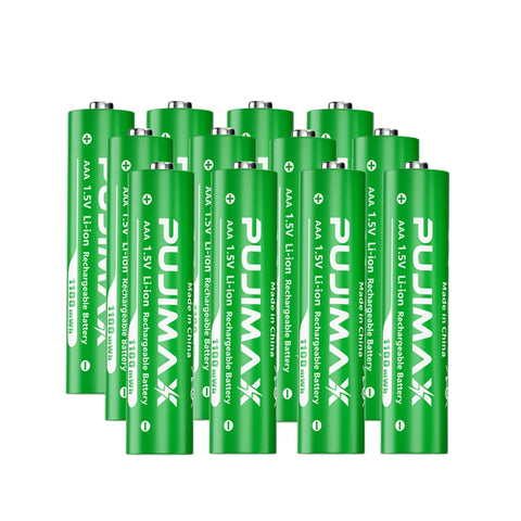 PUJIMAX 12-Slot 1.5V AAA 1100mWh Smart Charging Compartment  Lithium Battery Rechargeable Charger Set Large Capacity