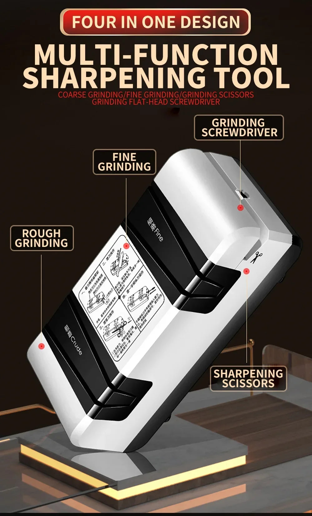 Electric Knife Sharpener Multi-function Automatic Cut Sharpener for Slotted Screwdrivers Scissors Knives Electric Fast Sharpener