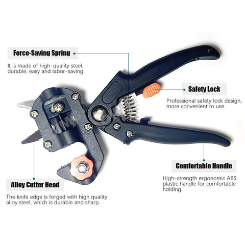 Garden Grafting Tool Pruning Shears Cutting Tool for Plant Branch Vine Fruit Trees with 3 Blades Professional Grafting Scissors