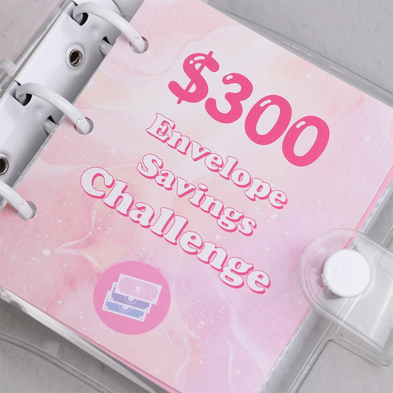 Money Saving Binder $150/300/500/1000 Savings Challenge Binder Mini Binder Cash Budget Storage Book Envelope Savings Notebook