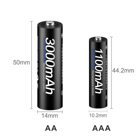 PALO AA and AAA Rechargeable Batteries 3000mAh NI-MH AA Battery LR6 1100mAh AAA LR3+LCD USB USB Charger for 1.2V AA AAA Battery