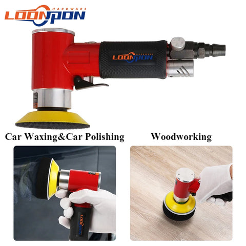 Loonpon Orbit Air Sander Mini Polisher 2"/3" Pneumatic Tools Grinding Machine Set Air Tool for Car Polishing Waxing Rust Removal