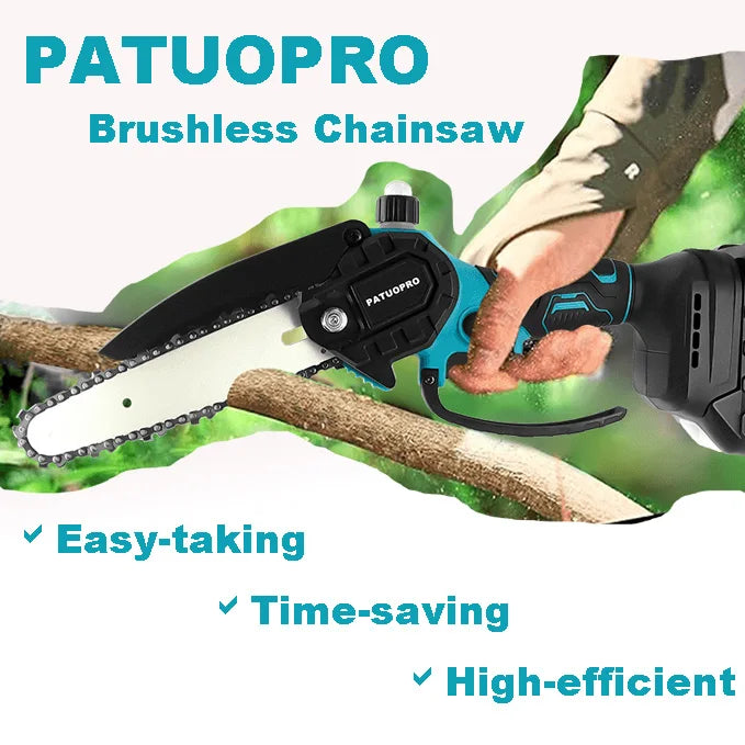 6inch Brushless Electric Chain Saw Cordless Portable Tree Branch Logging Chainsaw Woodworking Garden Tool For Makita 18V Battery