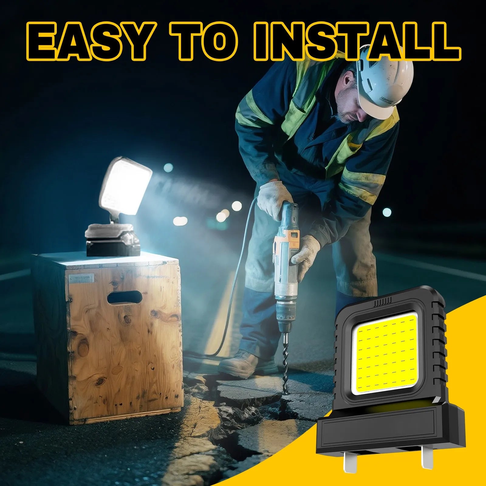 Lithium-Ion Battery Work Light Portable Long-Lasting Strong Light Supply Lighting Work Power Tool Battery Lighting Work Light