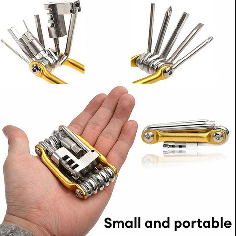 10 in1 Multifunction Bicycle Repairing Set Multipurpose MTB Bike Repair Tool Kit Wrench Screwdriver Chain Hex Spoke Repair Tools