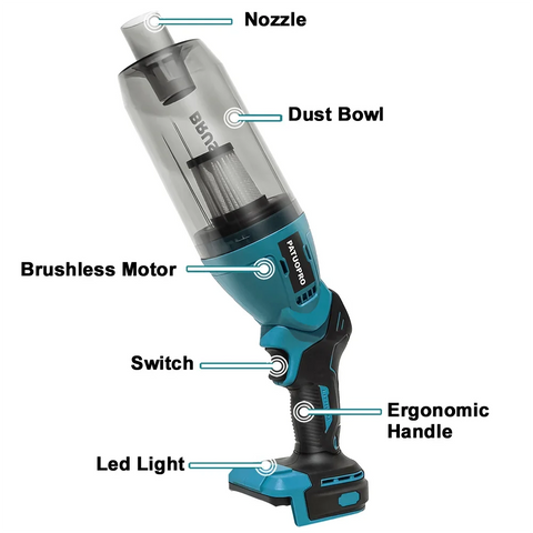 21V Brushless Cordless Electric Vacuum Cleaner Portable Car Keyboard Dust Pets Hair Cleaning Tool For Makita 18V Battery