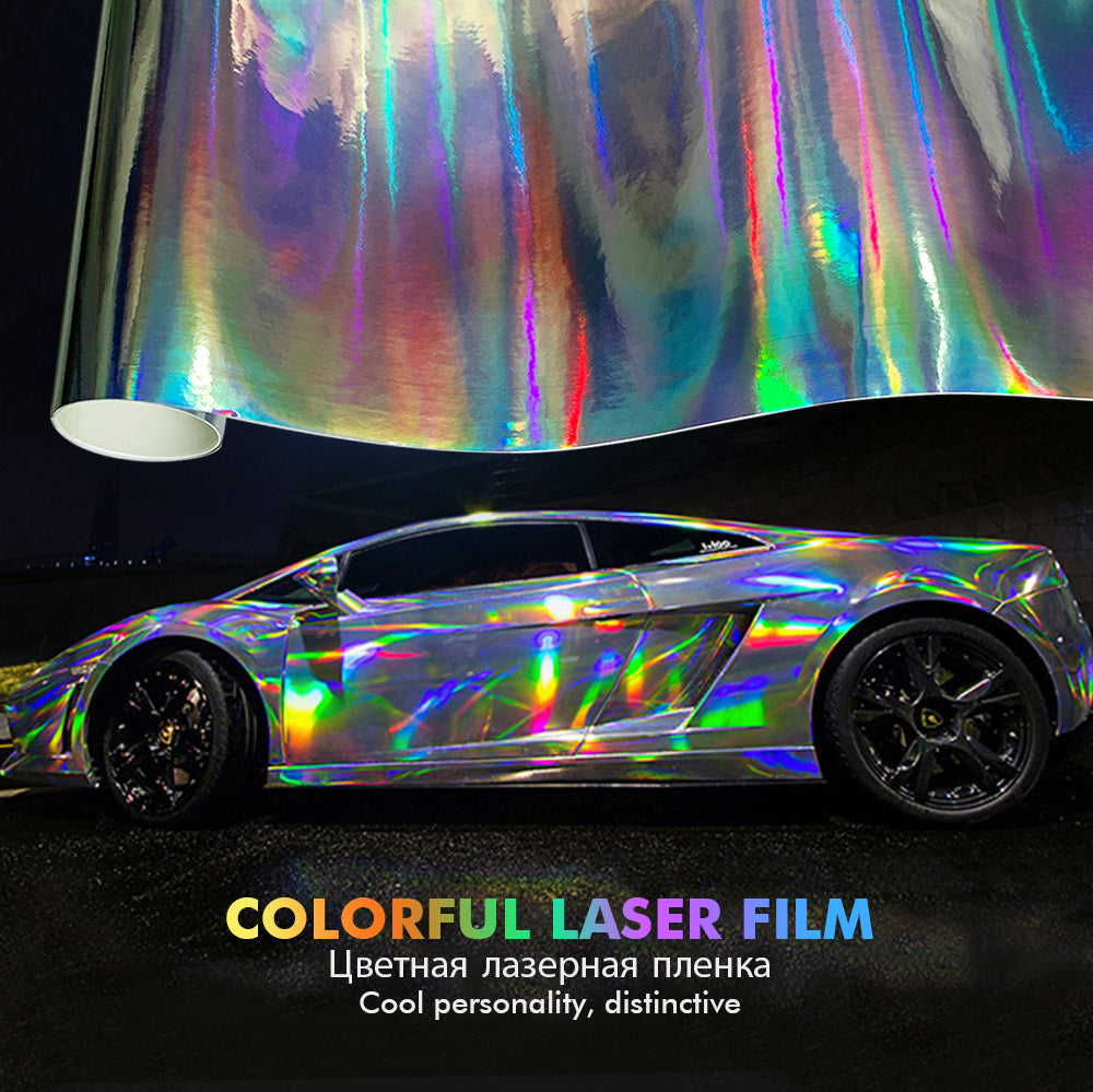 Holographic Chrome Vinyl Plating Car Sticker For Auto Body Decorationand Truck Decoration Auto Decals Air Bubble Free