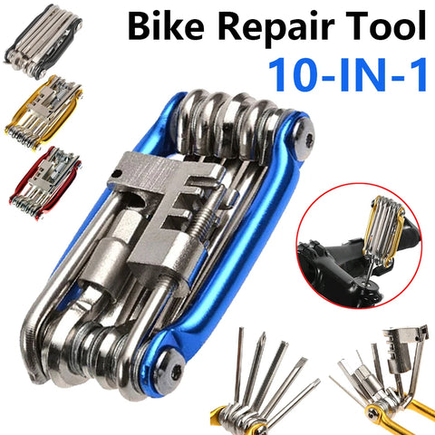 10 in1 Multifunction Bicycle Repairing Set Multipurpose MTB Bike Repair Tool Kit Wrench Screwdriver Chain Hex Spoke Repair Tools