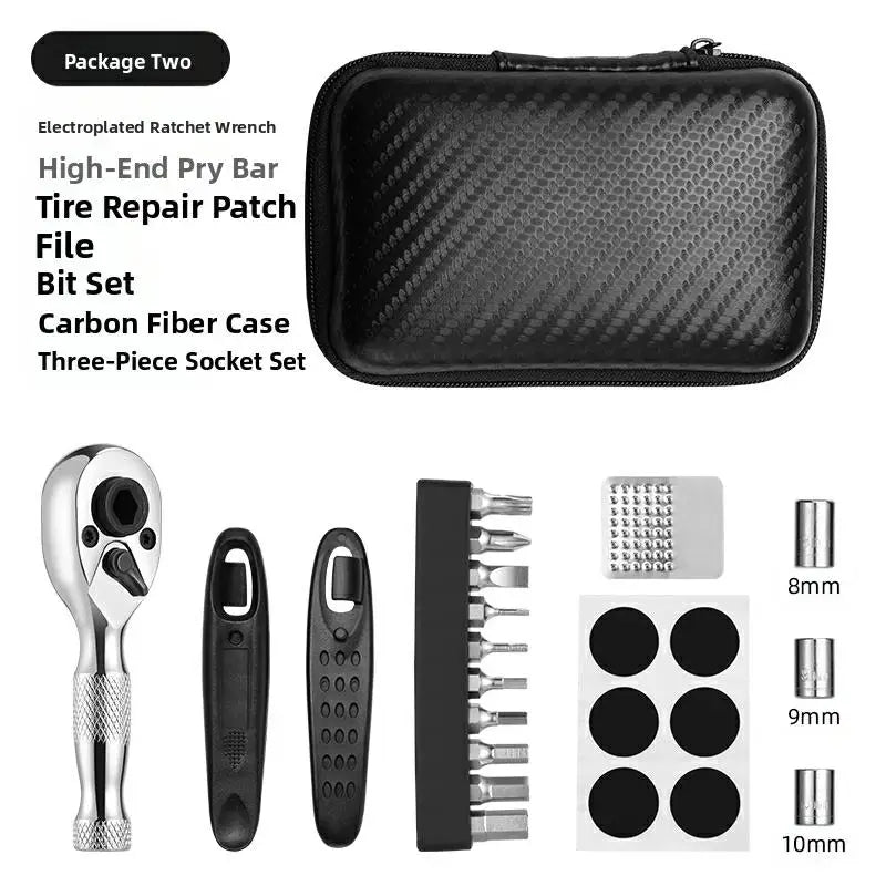 Bicycle  Portable Repair Tool Ratchet Wrench Kit Tire Lever Mini Pump Tools Set Bike Combination ToolAccessories