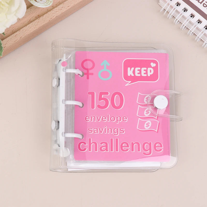 Money Saving Binder $150/300/500/1000 Savings Challenge Binder Mini Binder Cash Budget Storage Book Envelope Savings Notebook