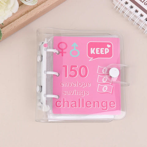 Money Saving Binder $150/300/500/1000 Savings Challenge Binder Mini Binder Cash Budget Storage Book Envelope Savings Notebook