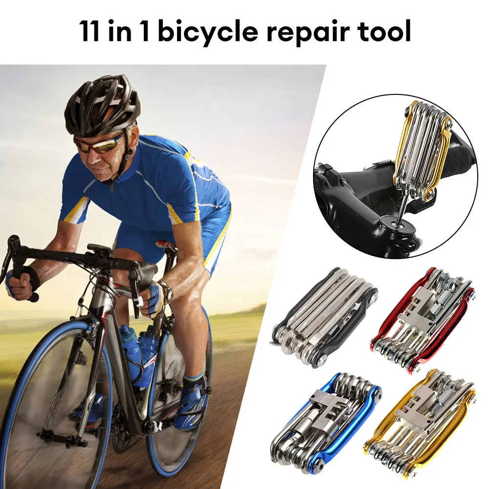 10 in1 Multifunction Bicycle Repairing Set Multipurpose MTB Bike Repair Tool Kit Wrench Screwdriver Chain Hex Spoke Repair Tools