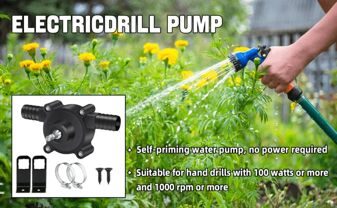 Hand Pump Water Drill Water Pump Electric Drill Pump for Water Gasoline Oil Diesels Fluid Water Transfer Pump Mini Pumping