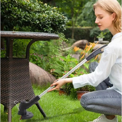 Cordless Electric Grass Trimmer Handheld Rechargeable Lawn Mower Garden Tool for Flower Beds Pruning Trimming Small Yard