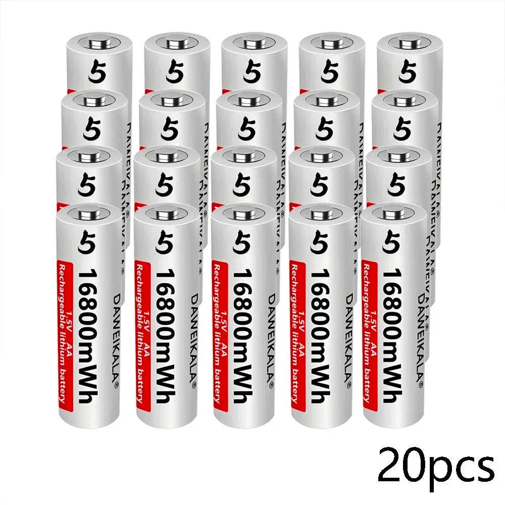 AA Battery 1.5V Li ion AA Rechargeable Batteries High capacity 16800mWh For Remote Control Toy Battery Light Fast charging