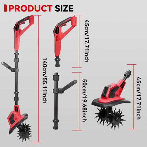 ONEVAN 4000W Electric Tiller Cultivator Portable Grass Trimmer Cordless Garden Soil Turning Prunning Tool For Makita Battery Pin