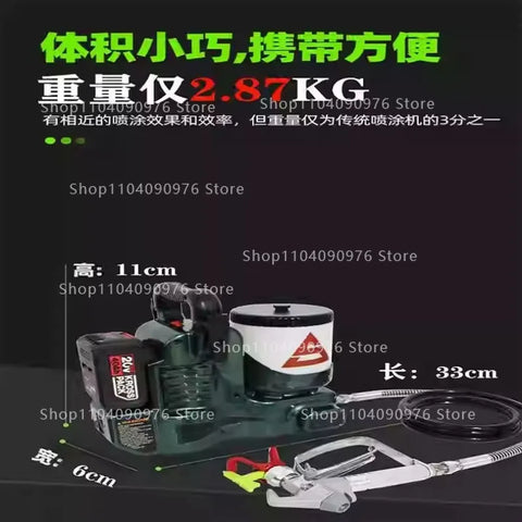 Backpack Handheld Sprayer Paint Paint High Pressure Airless Lithium Battery Charging Convenient Plunger Wall Repair Machine