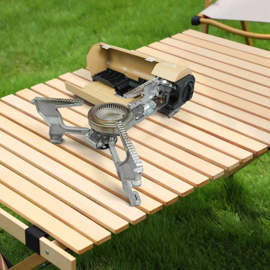 Foldable camping stove portable stove with storage bag, camp gas stove, for picnic, backpacking hiking, adventure, home travel