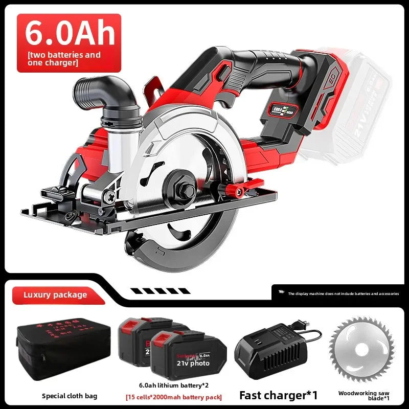 110V/220V Brushless Lithium Battery Electric Circular Saw Rechargeable Wireless Woodworking Hand Saw Power Tools CBA