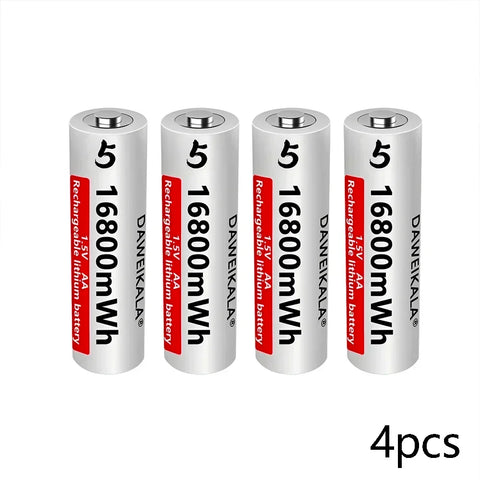 AA Battery 1.5V Li ion AA Rechargeable Batteries High capacity 16800mWh For Remote Control Toy Battery Light Fast charging
