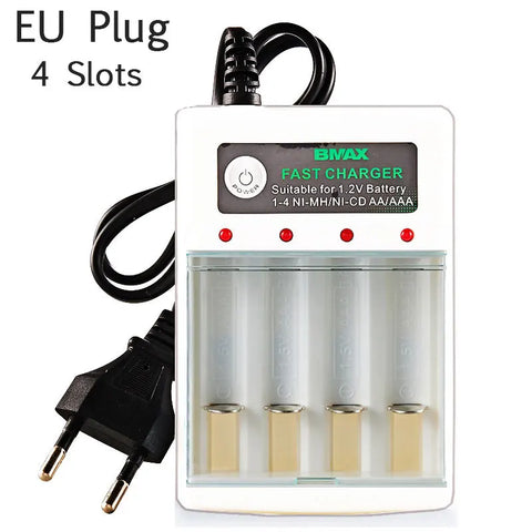 AA / AAA Battery Charger 4 Slots 220V For 1.2V Rechargeable Battery Quick Charger with Cover Protection Adapter Accessorie