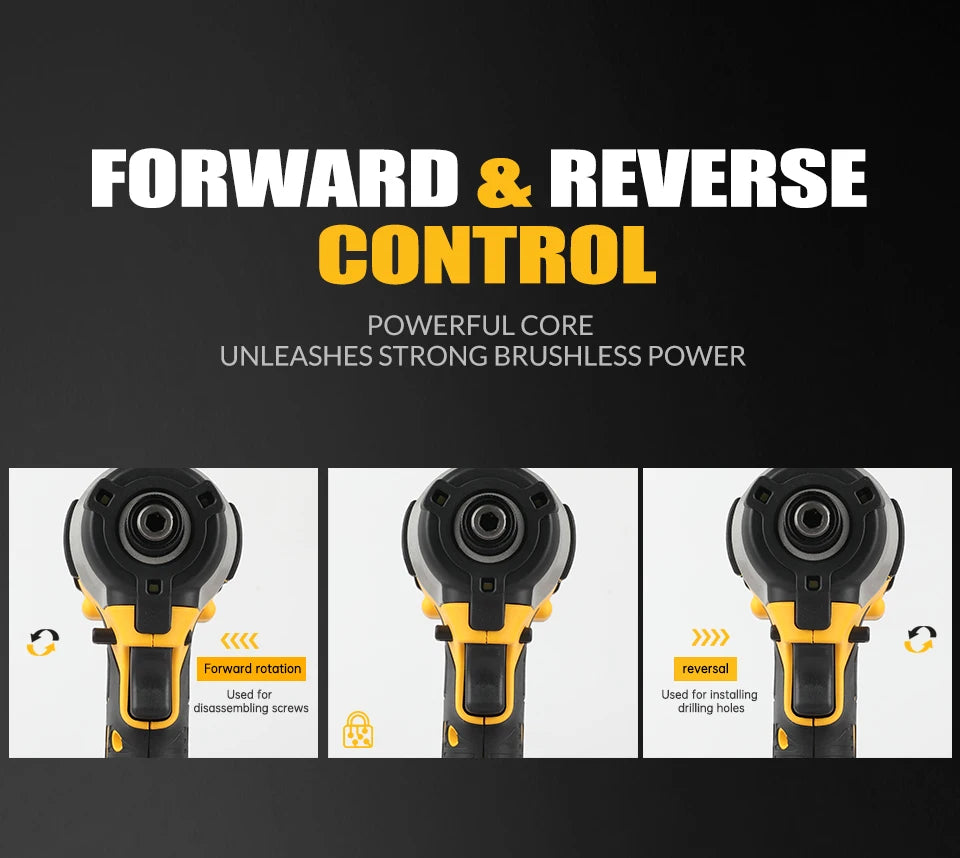 Dewalt 850 Screwdriver20V Brushless Lithium Battery Electric Screwdriver 3 Gears Adjustment High Torque High Impact withLEDLight
