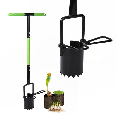 Bulb Planter Tool Grass Plugger Tool Transplanting Garden Hole Digger for Plants Serrated Base Gardening Bulb Sod Transplanter