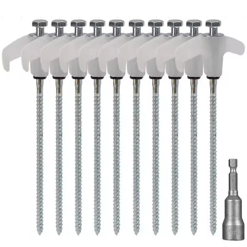 4/10pcs Outdoor Tent Ground Nail 20CM Screw Anchor Stakes Pegs For Trap Shelter Carbon Steel Hexagonal Head Camp Accessories