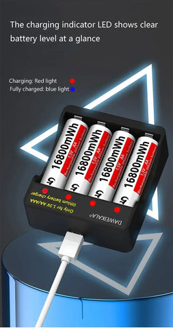 AA Battery 1.5V Li ion AA Rechargeable Batteries High capacity 16800mWh For Remote Control Toy Battery Light Fast charging
