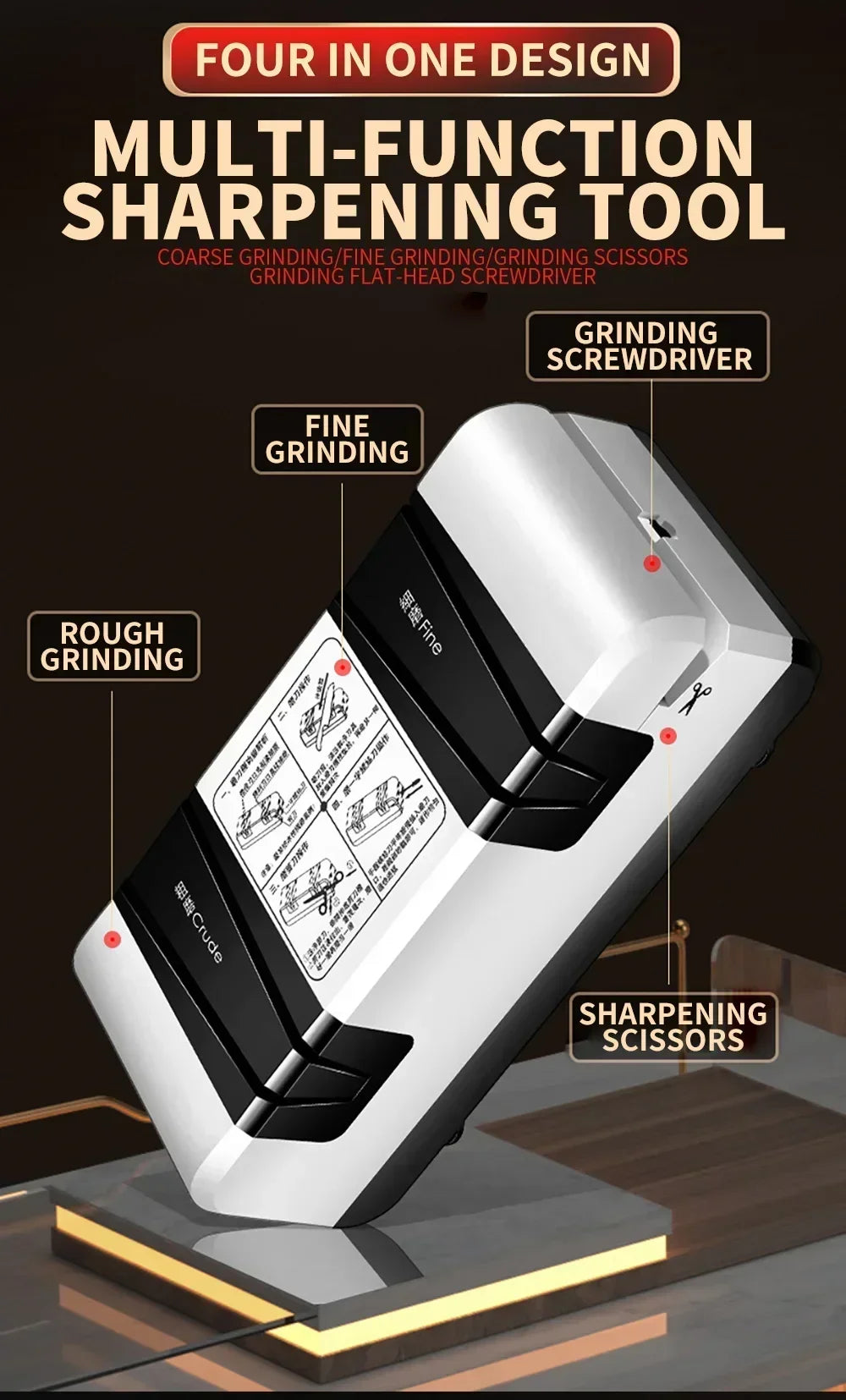 Electric Knife Sharpener Multi-function Automatic Cut Sharpener For Slotted screwdrivers Scissors Knives Electric Fast Sharpener