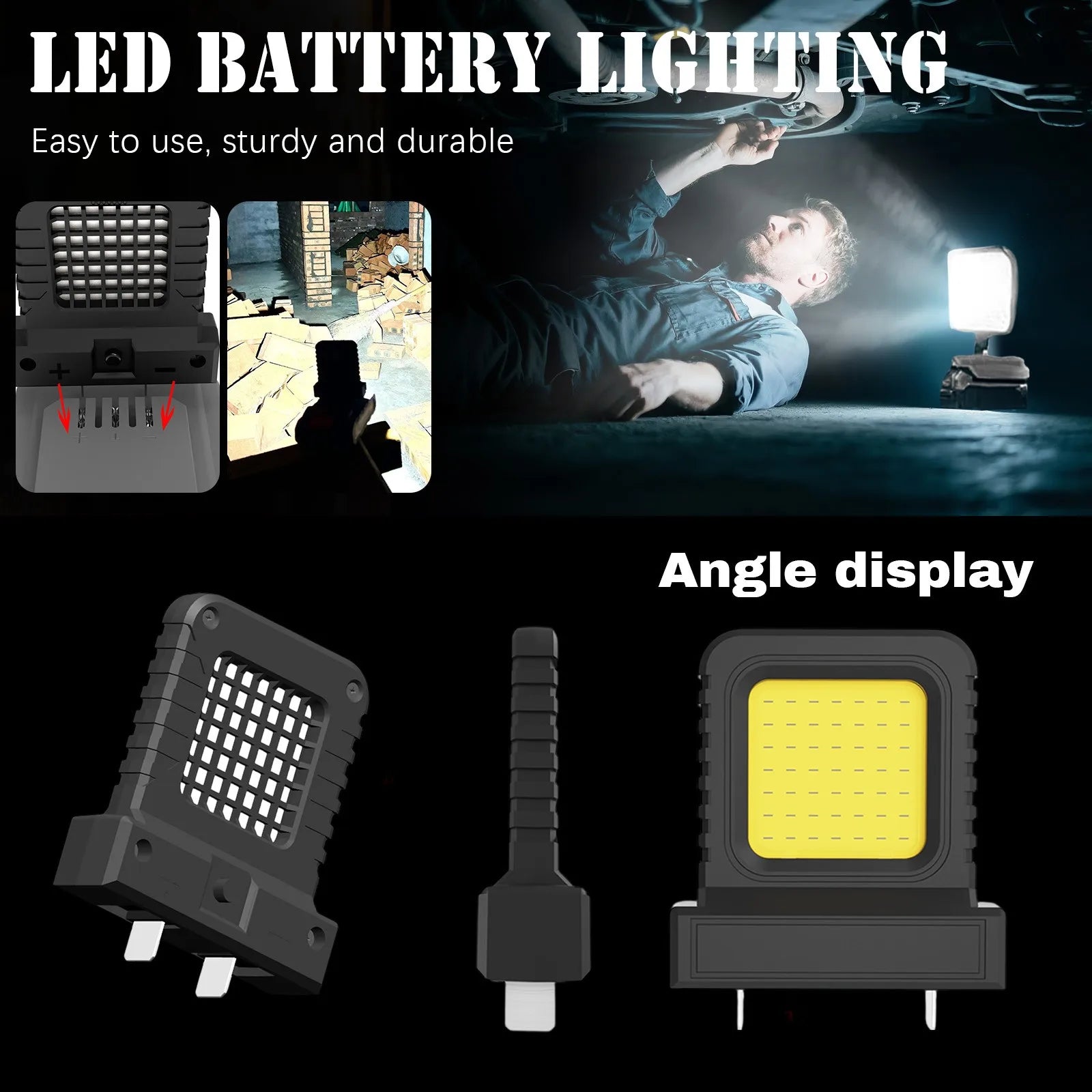 Lithium-Ion Battery Work Light Portable Long-Lasting Strong Light Supply Lighting Work Power Tool Battery Lighting Work Light