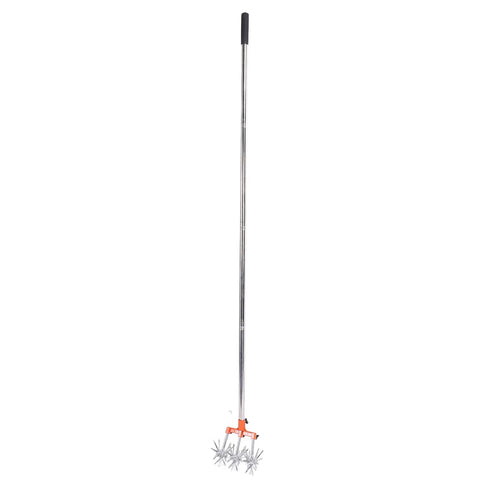 Manual Rotary Cultivator Tool Stainless Steel Teeth Adjustable Handle Garden Hand Tiller for Lawn Hand Rotary Cultivator