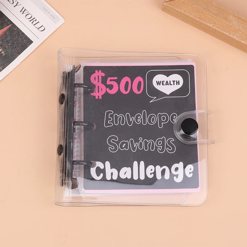 Money Saving Binder $150/300/500/1000 Savings Challenge Binder Mini Binder Cash Budget Storage Book Envelope Savings Notebook