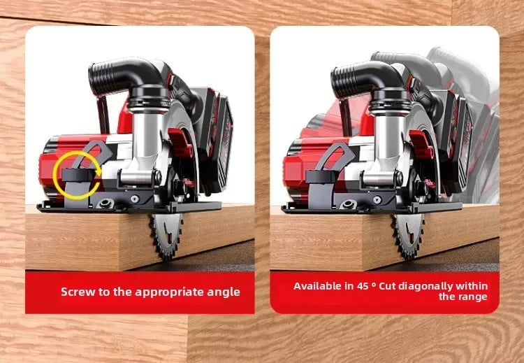 110V/220V Brushless Lithium Battery Electric Circular Saw Rechargeable Wireless Woodworking Hand Saw Power Tools CBA