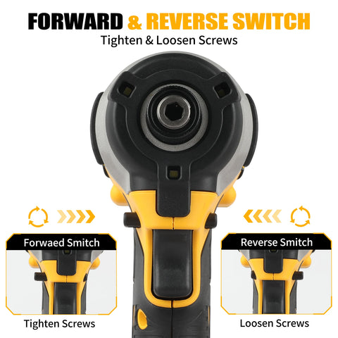 Dewalt 850 Screwdriver20V Brushless Lithium Battery Electric Screwdriver 3 Gears Adjustment High Torque High Impact withLEDLight