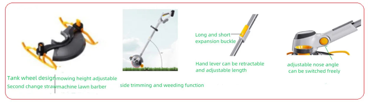 Electric Self-Propelled Lawn Mower Industrial Robotic Bush Cutter Brush with Cordless Feature for Farmer's Tools