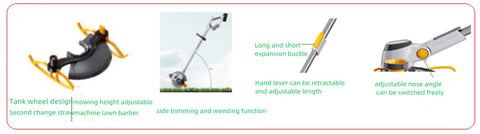Electric Self-Propelled Lawn Mower Industrial Robotic Bush Cutter Brush with Cordless Feature for Farmer's Tools