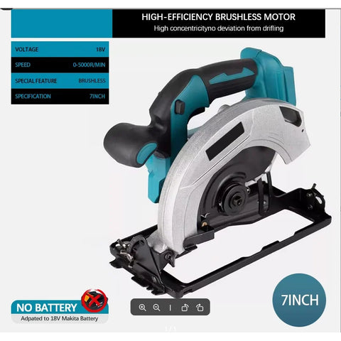 7Inch Brushless Electric Circular Saw Cordless High Board Cutting Machine Woodworking Power Tools For Makita 18V Battery pin