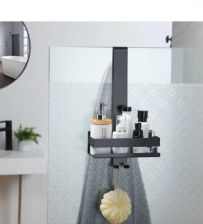 Movable Bathroom Shelves No Drill Shelf Organizer Shower Support Steel Shelf Multifunction Shelves Storage Unit For Bathroom