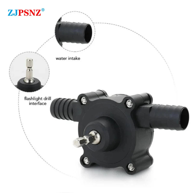 Electric Drill Pump Portable Mini Diesel Oil Fluid Water Pump Hand Self-priming Liquid Transfer Pumps Home Garden Outdoors